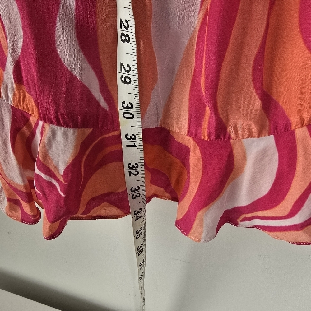 Rococo Sand Emily Mini Wrap Dress XS Tassels Ruffles Pink/Orange Swirl Print - Picture 11 of 16